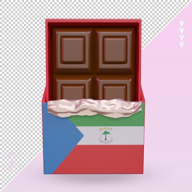 3d-chocolade equatoriaal-guinea vlag rendering vooraanzicht
