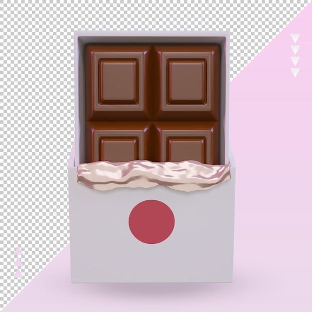 3d-chocolade japan vlag rendering vooraanzicht