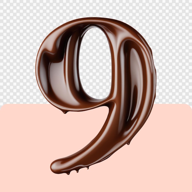 PSD 3d chocolade nummerset