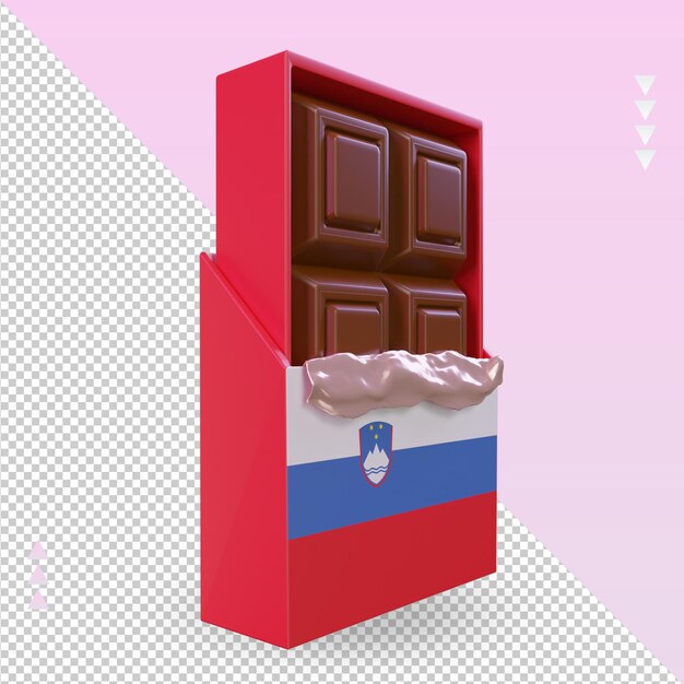 PSD 3d-chocolade slovenië vlag weergave linker weergave