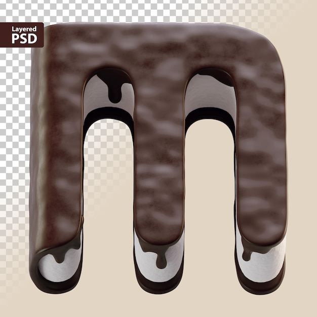 PSD 3d chocoladetaart letter m