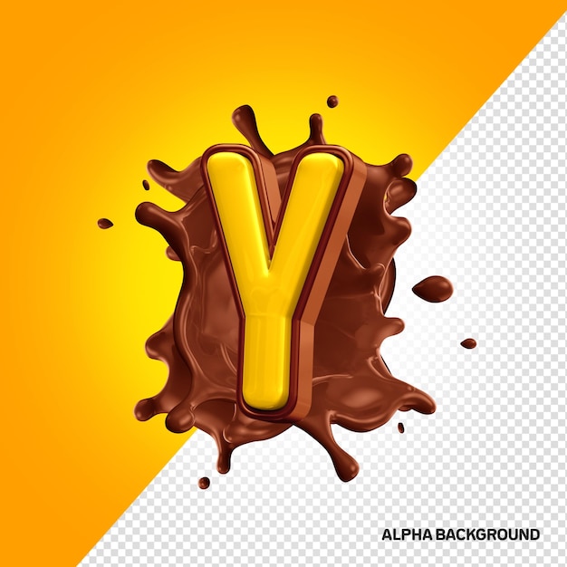 3d chocolate alphabet letter y