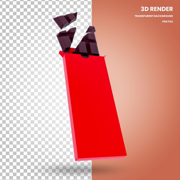 3 d のチョコレート ボックス レンダリング バレンタインの要素