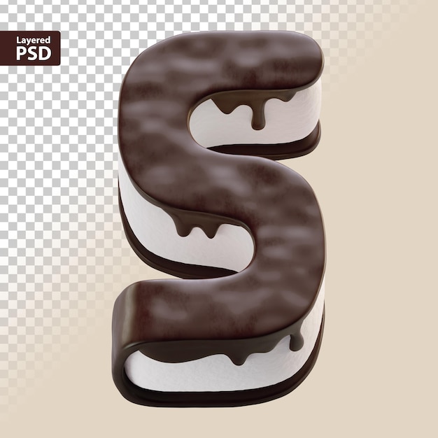 3d torta al cioccolato lettera s