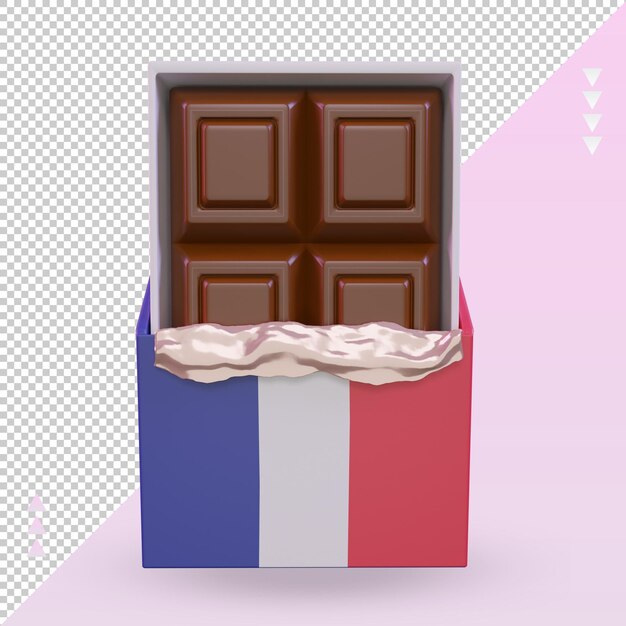 3d cioccolato francia bandiera rendering vista frontale