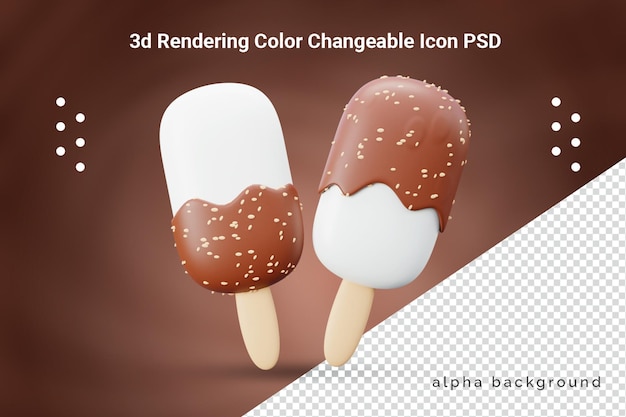 PSD 3d 초콜릿 아이스크림