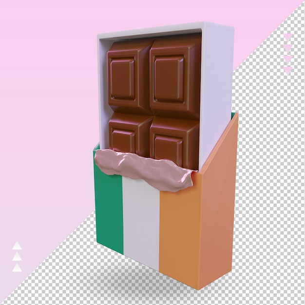 3d chocolate ireland flag rendering right view