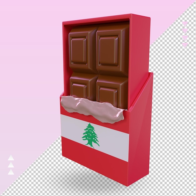 3d cioccolato libano bandiera rendering vista destra