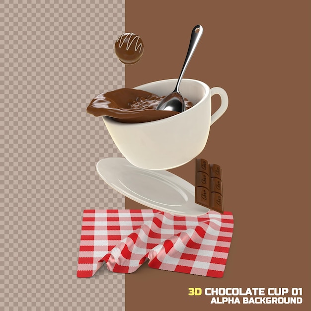 PSD tazza amante del cioccolato 3d 01