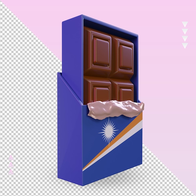 3d chocolate marshall islands flag rendering left view