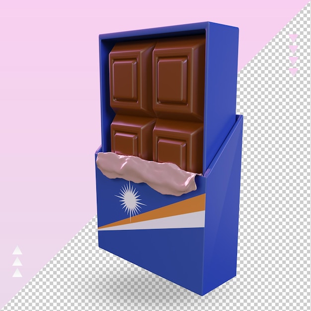 3d cioccolato isole marshall bandiera rendering vista destra