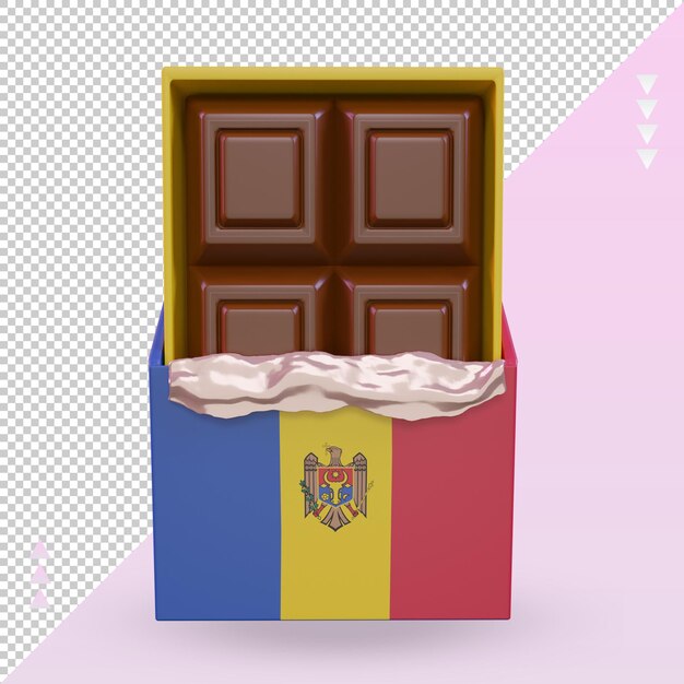 3d chocolate moldova flag rendering front view