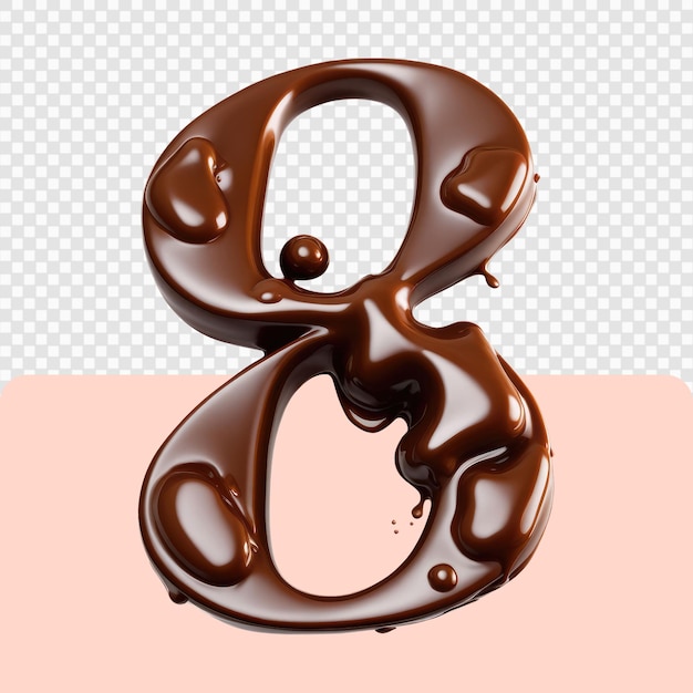 Set di numeri di cioccolato 3d