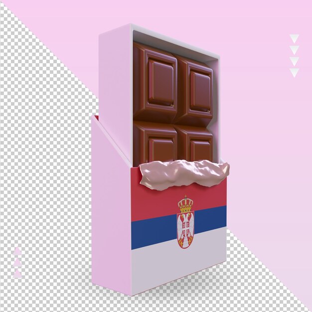 3d chocolate serbia flag rendering left view