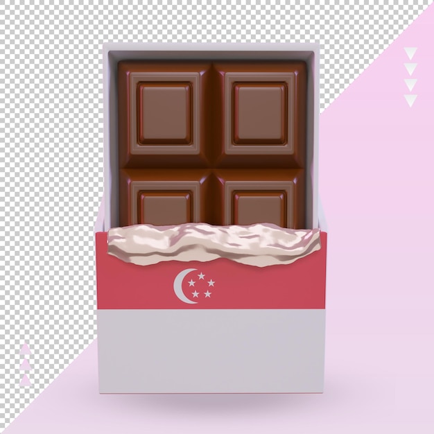 3d chocolate Singapore flag rendering front view