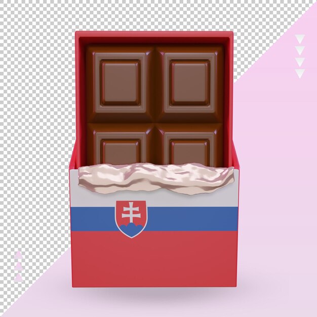 3d cioccolato slovacchia bandiera rendering vista frontale