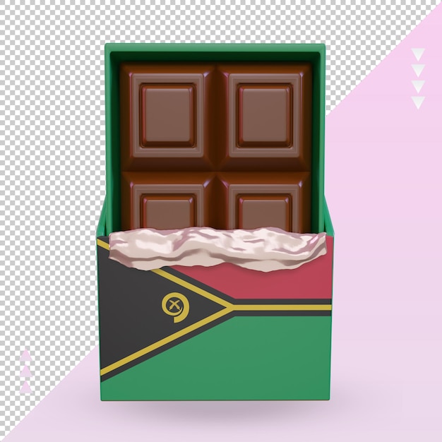 3d chocolate vanuatu flag rendering front view