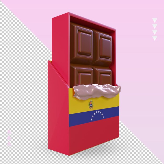 3d chocolate venezuela flag rendering left view