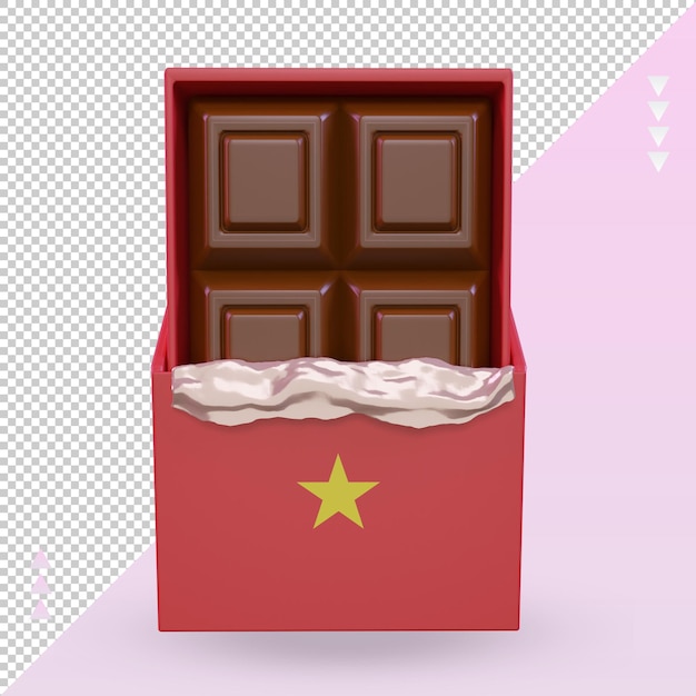 3d chocolate vietnam flag rendering front view