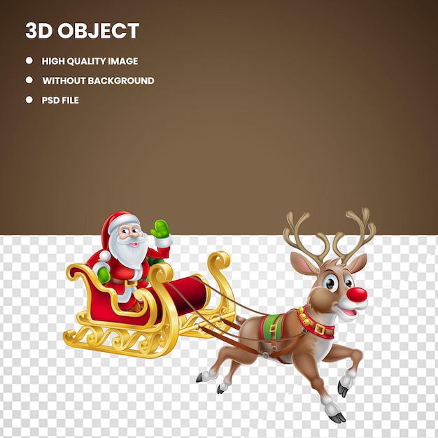 PSD 3d-chrismats kerstman clous en seldge