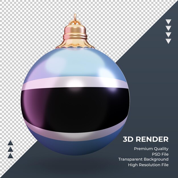 3d christmas ball Botswana flag rendering front view