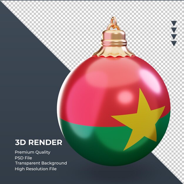 3d palla di natale burkina faso bandiera rendering vista a sinistra