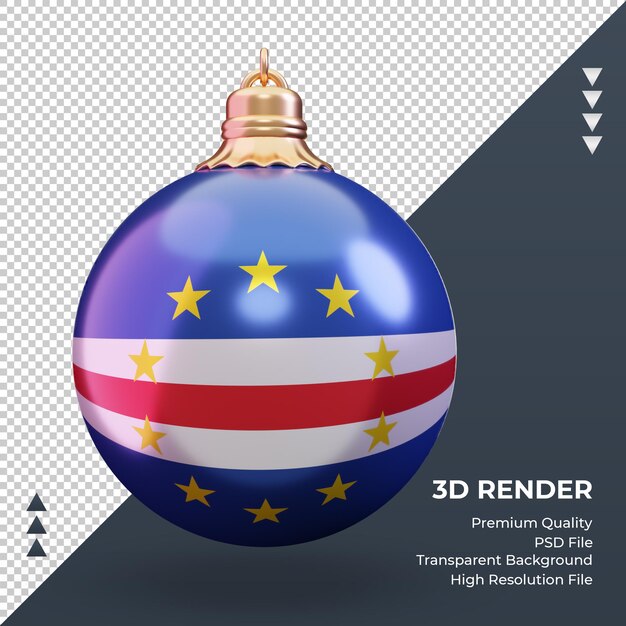 3d christmas ball cape verde flag rendering front view