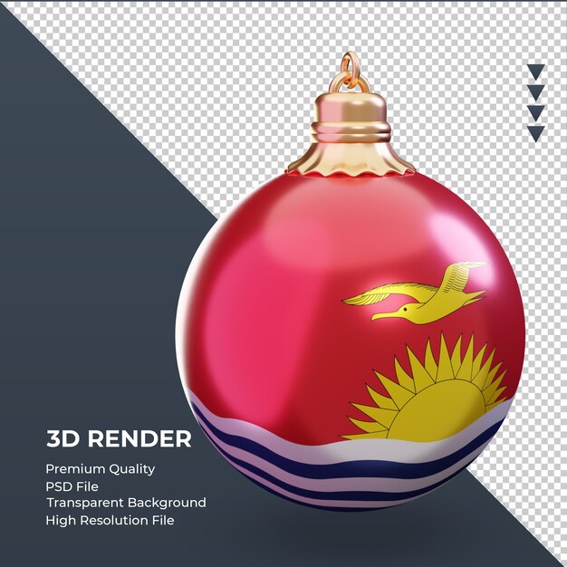 3d natale palla kiribati bandiera rendering vista a sinistra