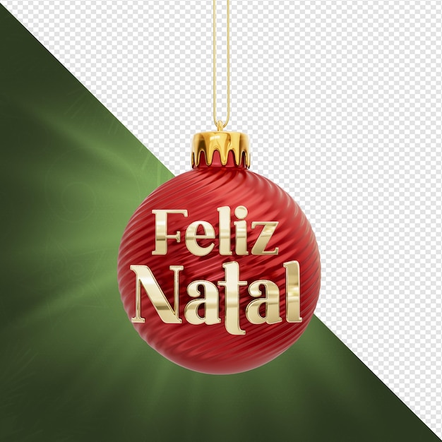 Logo della palla di natale 3d con isolato