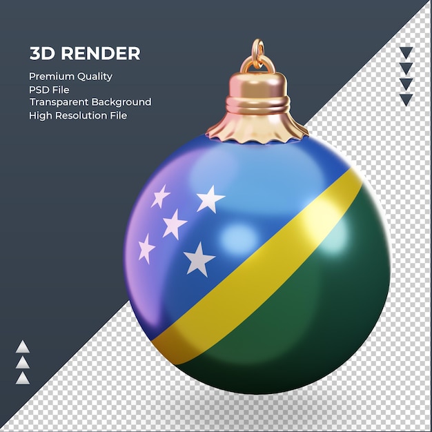 PSD 3d christmas ball solomon islands flag rendering right view