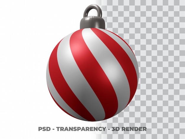 3D Christmas Ball with Transparency Background