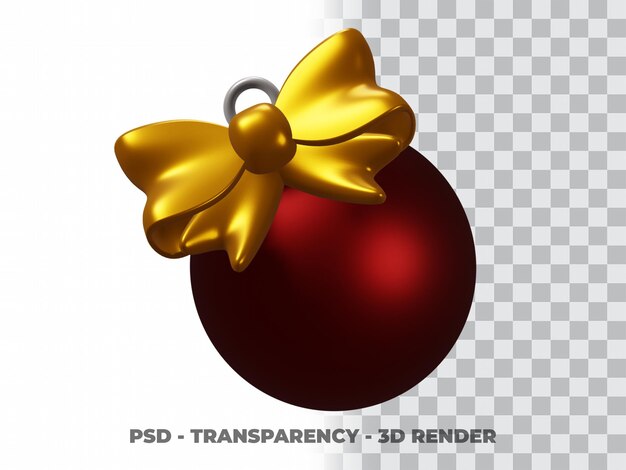 3d christmas ball with transparency background