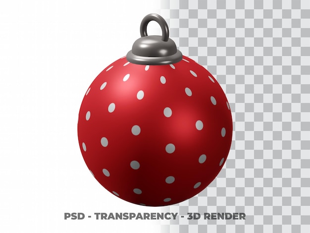 Palla di natale 3d con sfondo trasparente