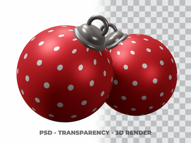 Palla di Natale 3D con sfondo trasparente