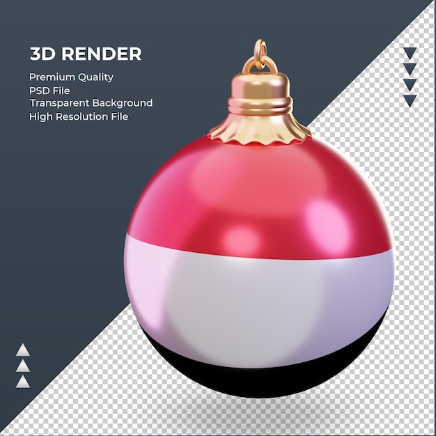 3d christmas ball Yemen flag rendering right view