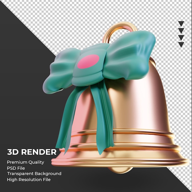 3d christmas bell bangladesh flag rendering right view