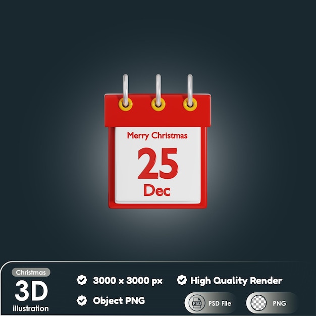 PSD 3d christmas calendar