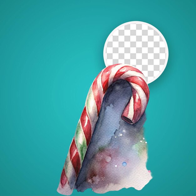 PSD canna di caramelle di natale 3d isolata su uno sfondo trasparente