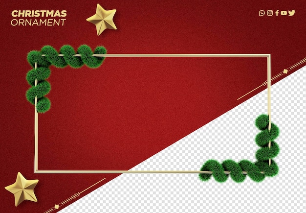 PSD 3d christmas decorations for advertising design compositions