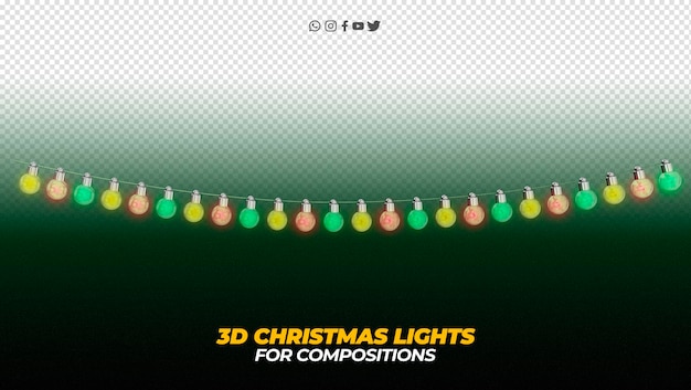 PSD 3d christmas elements for social media ad compositions