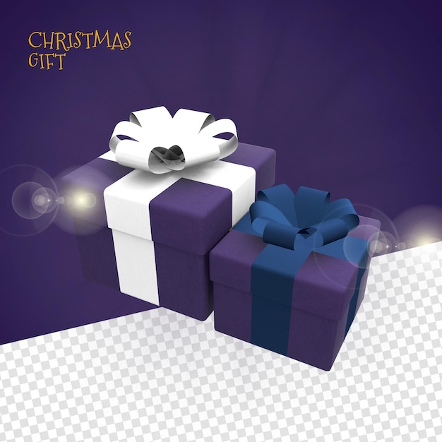 3D Christmas Gift for Premium Composition Psd
