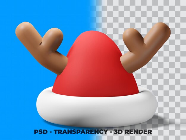 PSD 3d christmas hat with transparency background