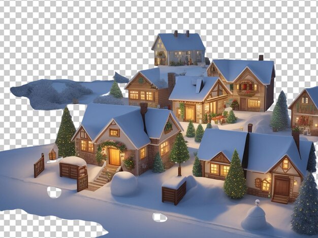 PSD 3d christmas house with golden color