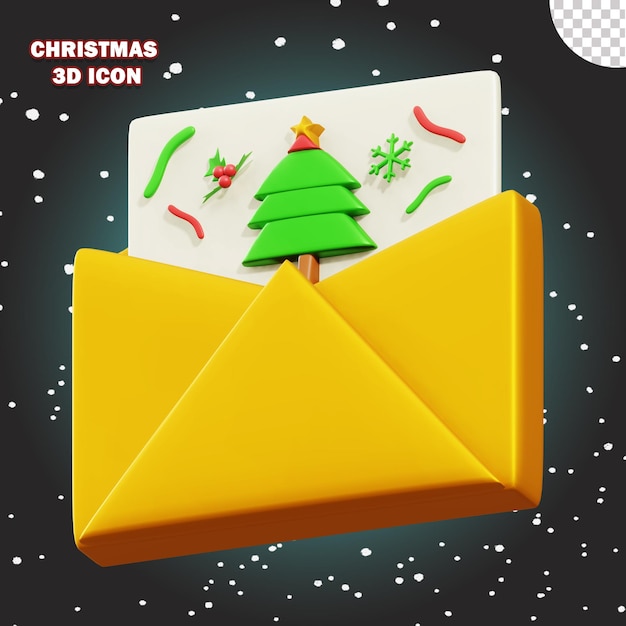 3d christmas icon letter background transparent png