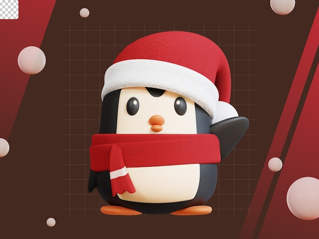 PSD pacchetto dell'icona di natale 3d pinguino di natale