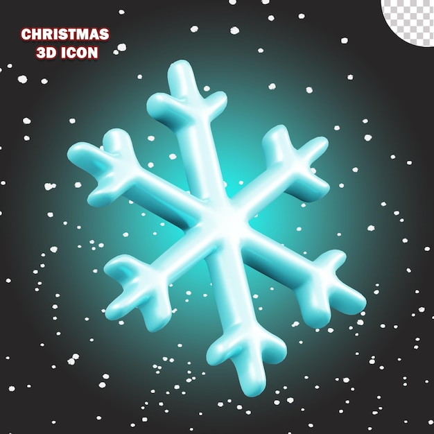 PSD 3d christmas icon snow flakes background transparent png