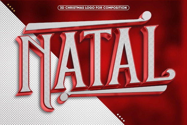 Logo di natale 3d per composizione