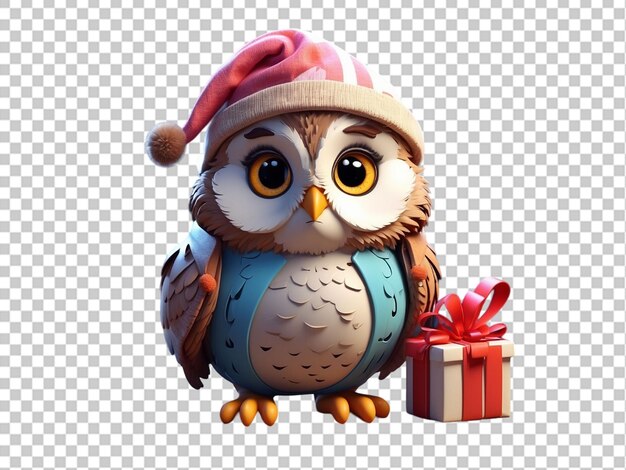 PSD 3d christmas owl