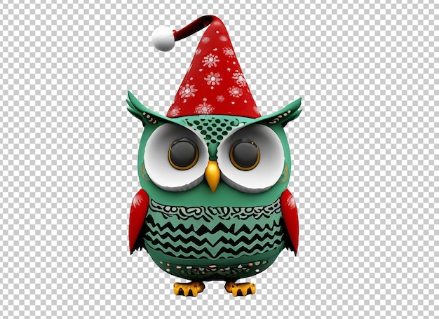 PSD 3d christmas owl