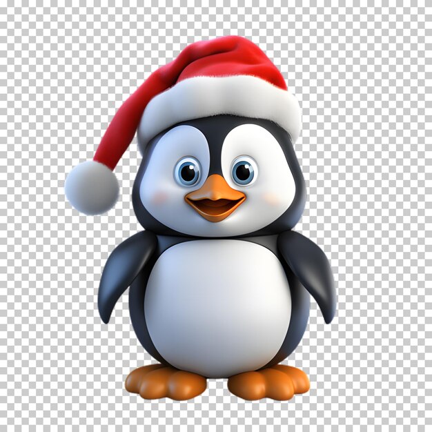 PSD 3d рождественский пингвин персонаж изолирован на прозрачном фоне